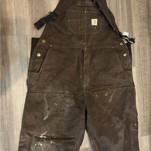 Carhartt Dark Brown insulated Work Overalls